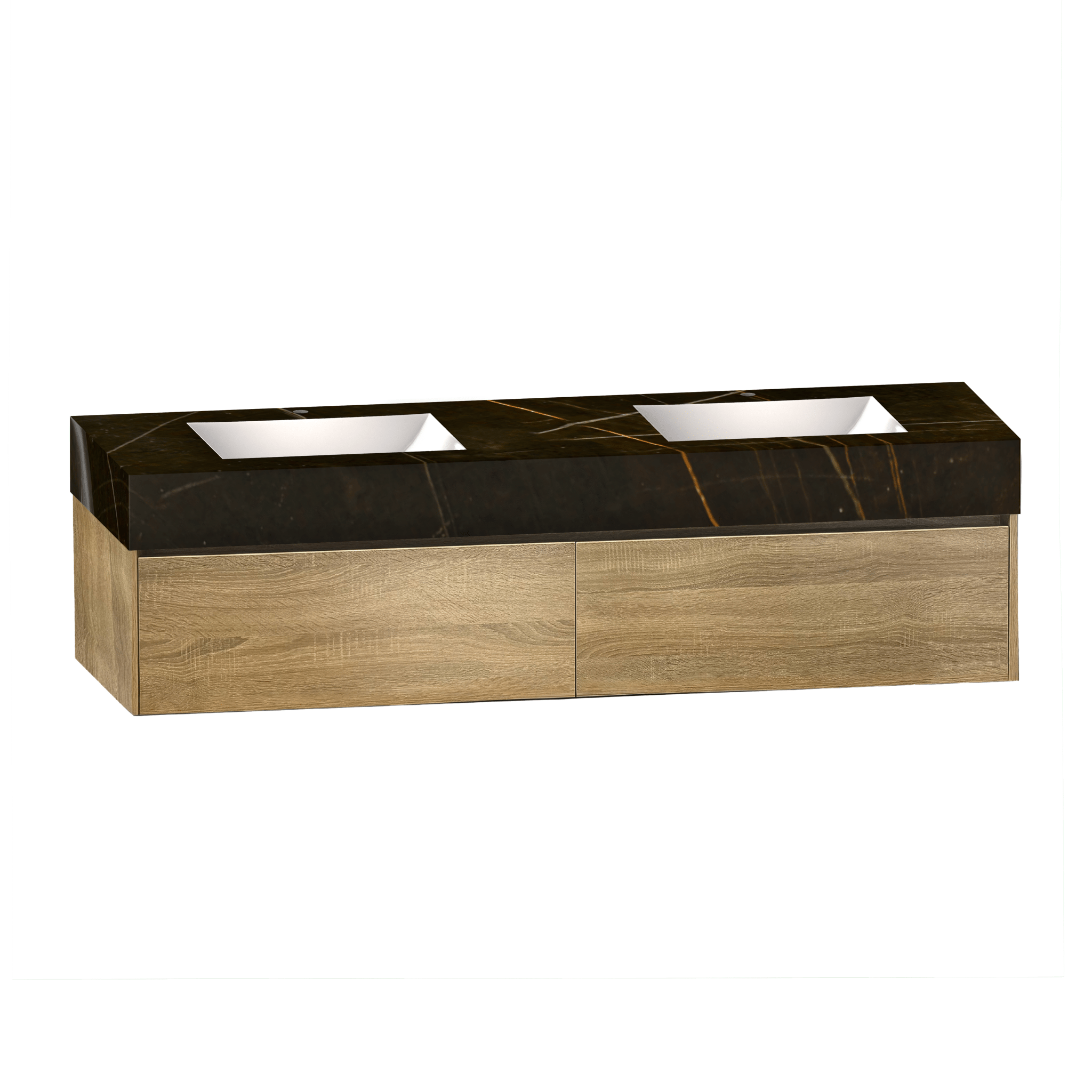 71'' Double Sink Stone Top with Single Floating Bathroom Vanity - VanityXTX NeoNova Decor