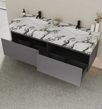 71'' Stone Top with Dark Gray Engineered Wood Floating Bathroom Vanity - Vanity71" x 22.5" NeoNova Decor