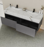 71'' Stone Top with Dark Gray Engineered Wood Floating Bathroom Vanity - Vanity71" x 22.5" NeoNova Decor