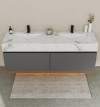 71'' Stone Top with Dark Gray Engineered Wood Floating Bathroom Vanity - Vanity71" x 22.5" NeoNova Decor