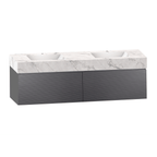 71'' Stone Top with Dark Gray Engineered Wood Floating Bathroom Vanity - Vanity71" x 22.5" NeoNova Decor