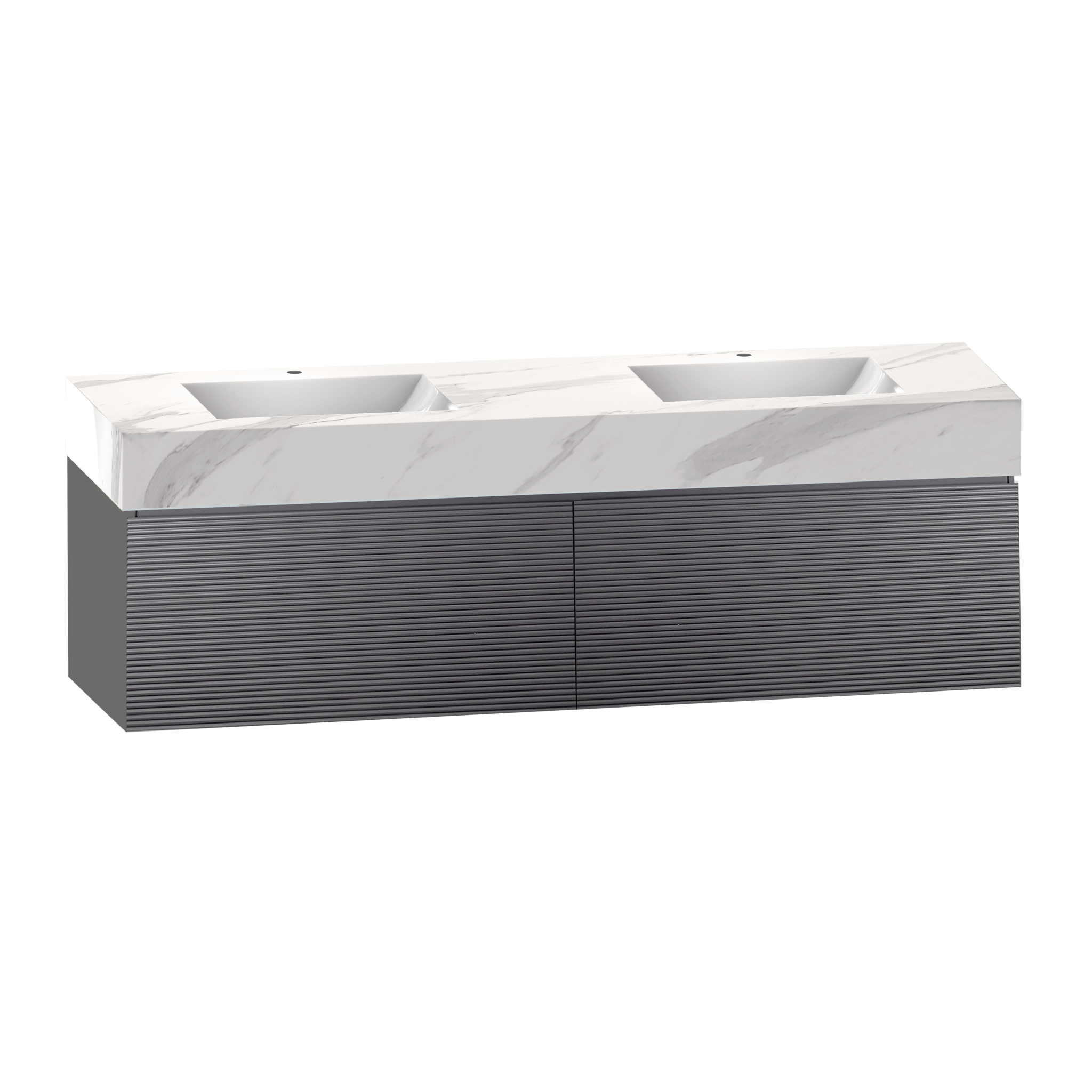 71'' Stone Top with Dark Gray Engineered Wood Floating Bathroom Vanity - Vanity71" x 22.5" NeoNova Decor