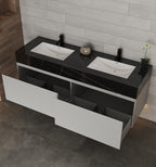 71'' Stone Top with Light Gray Engineered Wood Floating Bathroom Vanity - Vanity71" x 22.5" NeoNova Decor