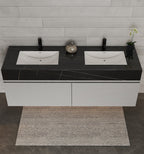 71'' Stone Top with Light Gray Engineered Wood Floating Bathroom Vanity - Vanity71" x 22.5" NeoNova Decor