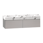 71'' Stone Top with Light Gray Engineered Wood Floating Bathroom Vanity - Vanity71" x 22.5" NeoNova Decor