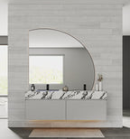 Luxury 71 inch fluted double sink bathroom vanity with modern wood finish
