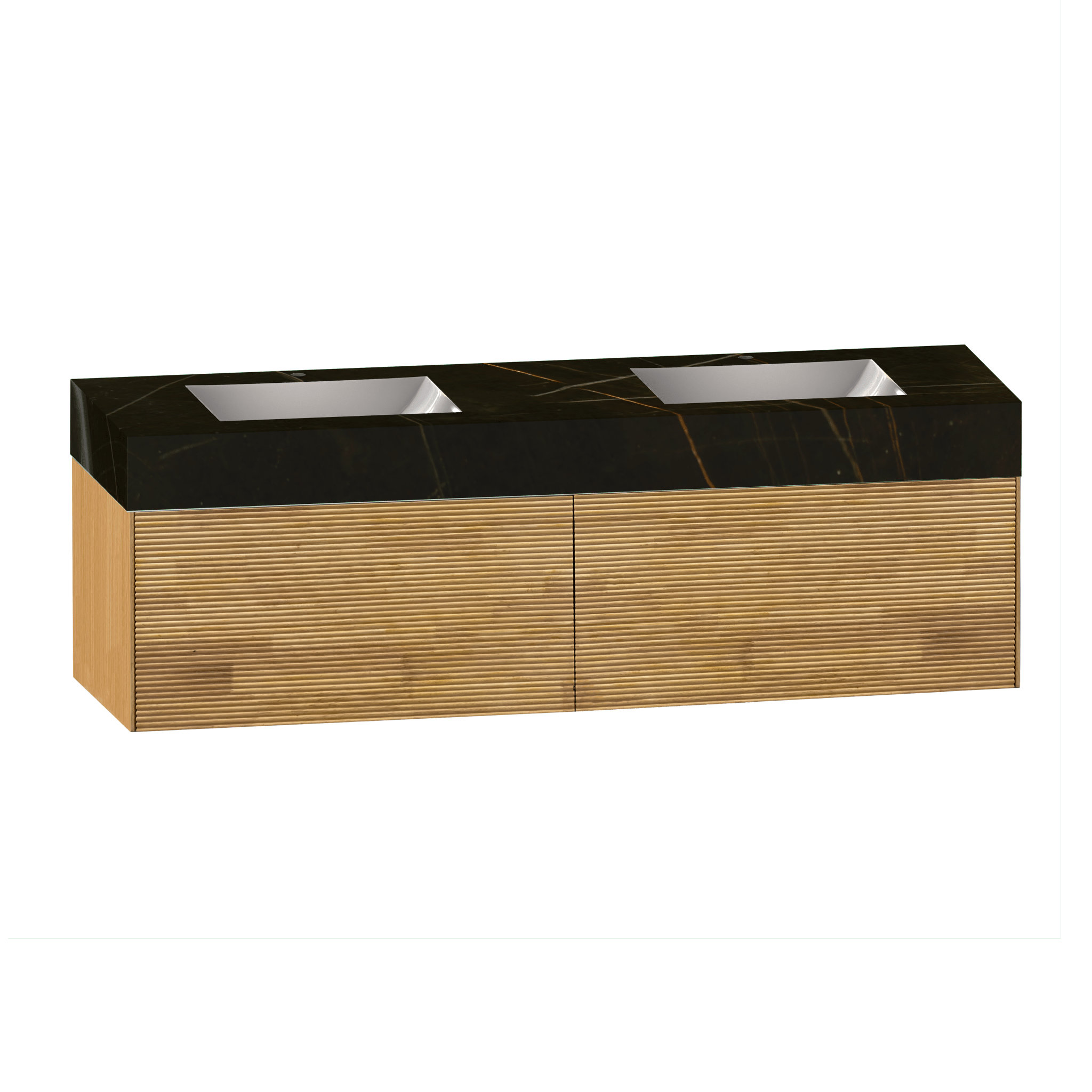 71'' Stone Top with Oak Engineered Wood Floating Bathroom Vanity - Vanity71" x 22.5" NeoNova Decor