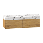 71'' Stone Top with Oak Engineered Wood Floating Bathroom Vanity - Vanity71" x 22.5" NeoNova Decor