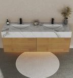 Luxury 71 inch oak bathroom vanity with modern wood finish