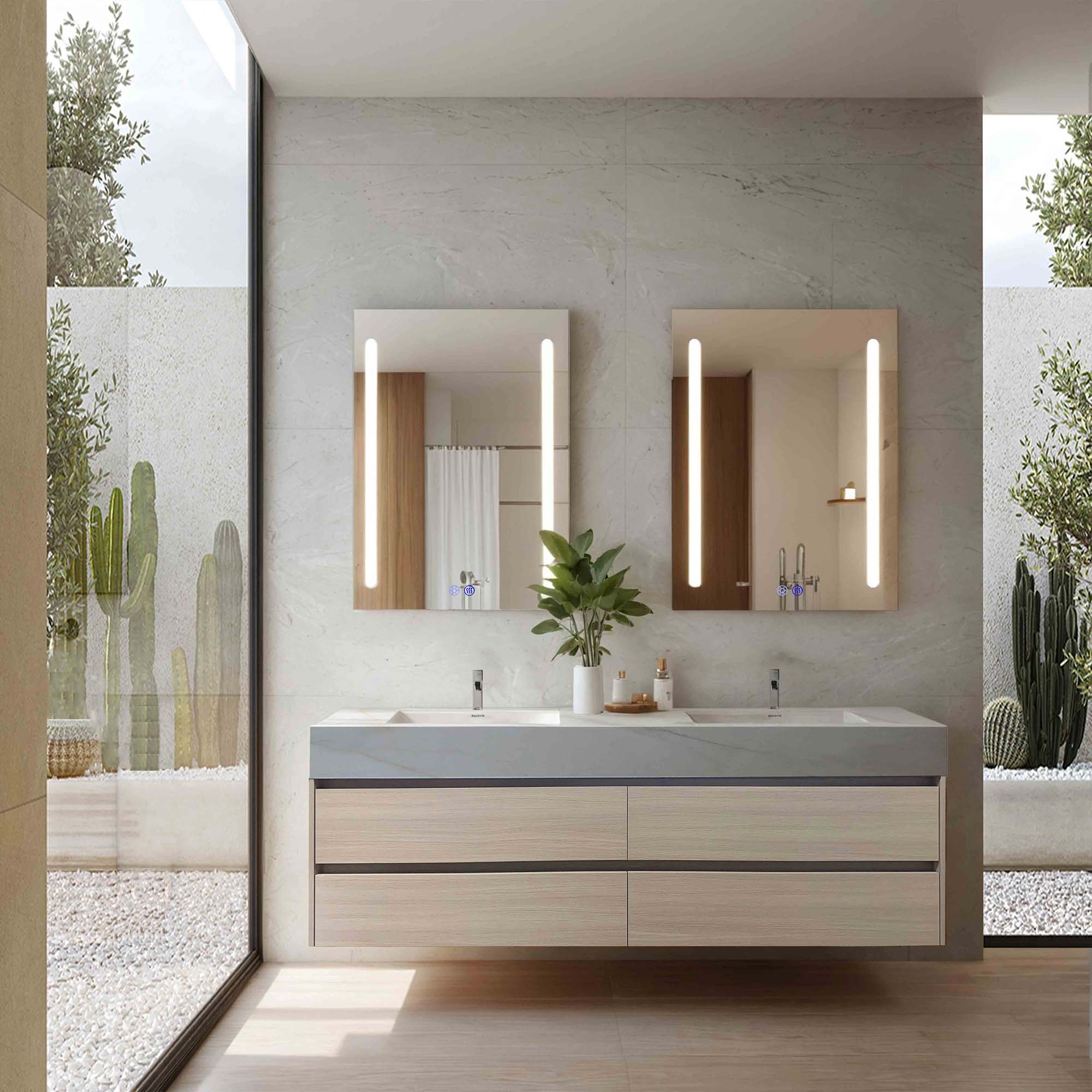 71''，60” Double Sink Sintered Stone Top with Elegant Floating Bathroom Vanity - VanityAGHTQ NeoNova Decor