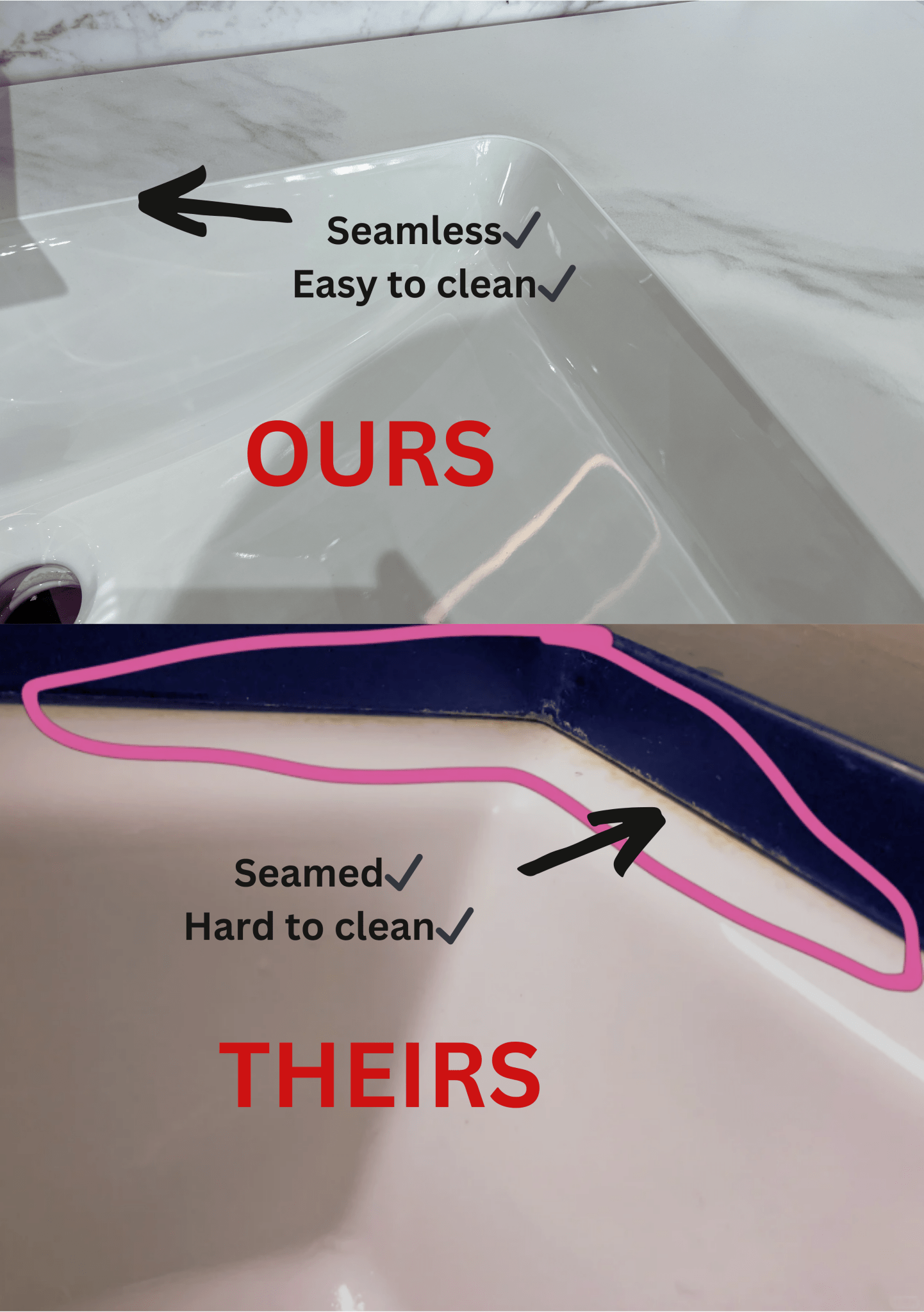 71"/60" Double sink sintered Stone Vanity Top - Various Colors - White Carrara NeoNova Decor