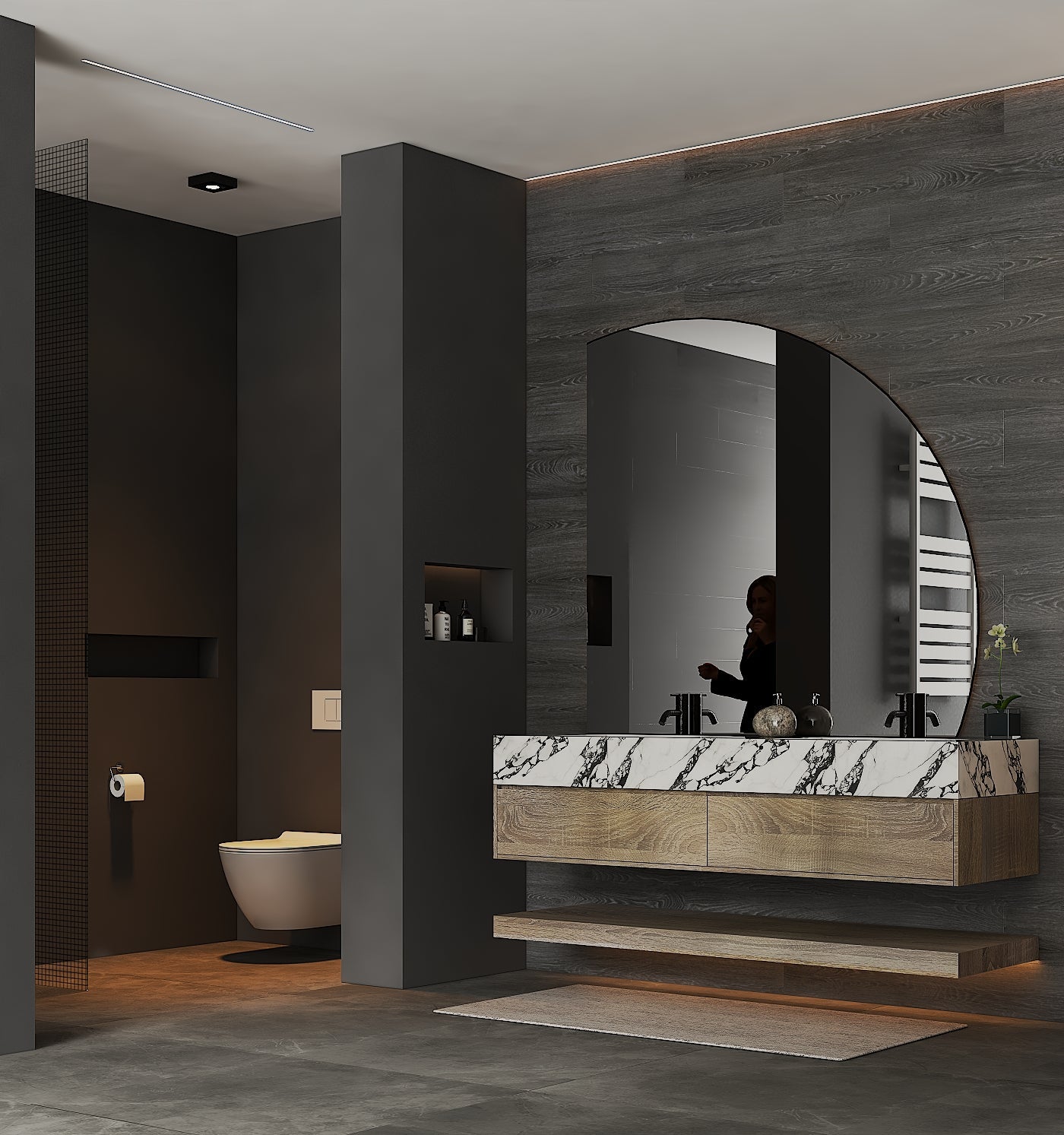 71''，60” Double Sink Stone Top with Hotel - Style Floating Bathroom Vanity - VanityXTX NeoNova Decor