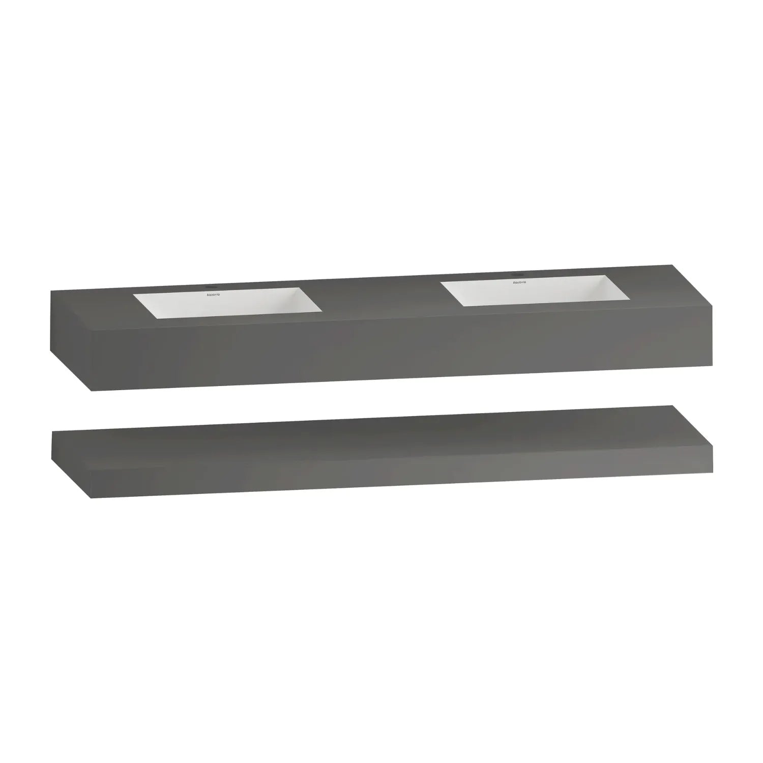 71 Inch Slate Double Sink Floating Vanity – Seamless Stone Basin-A3