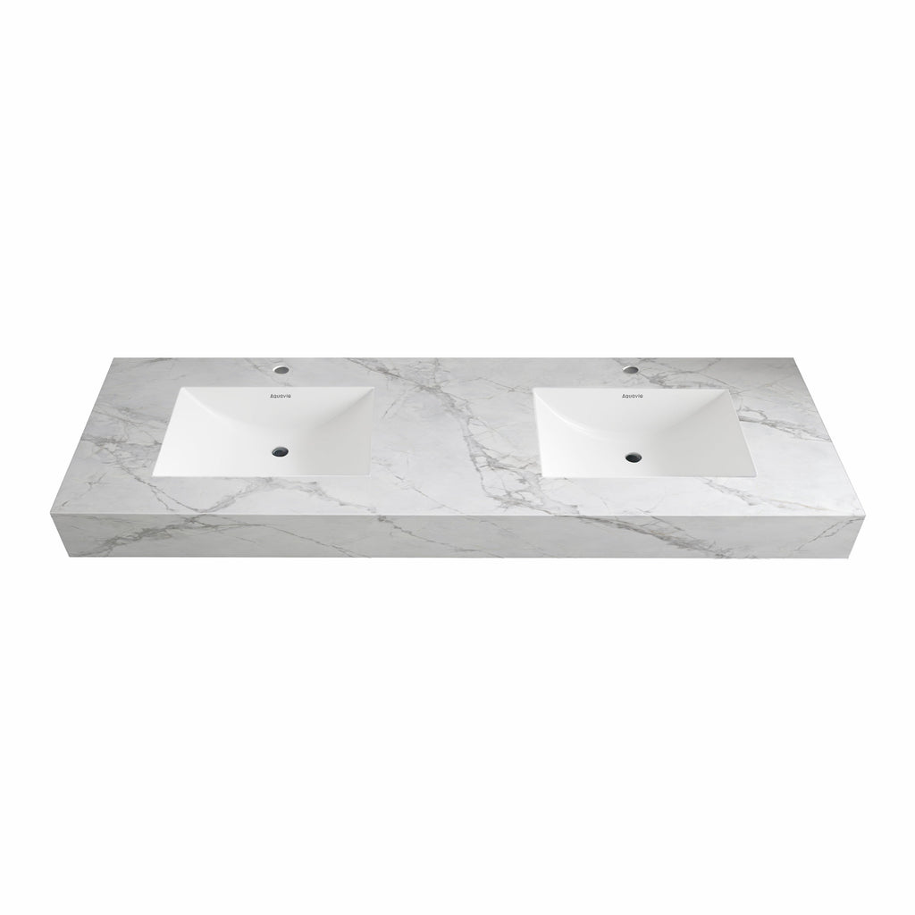 32"-71" Seamless Sintered Stone Vanity Top with Integrated Basin – Ice Grey