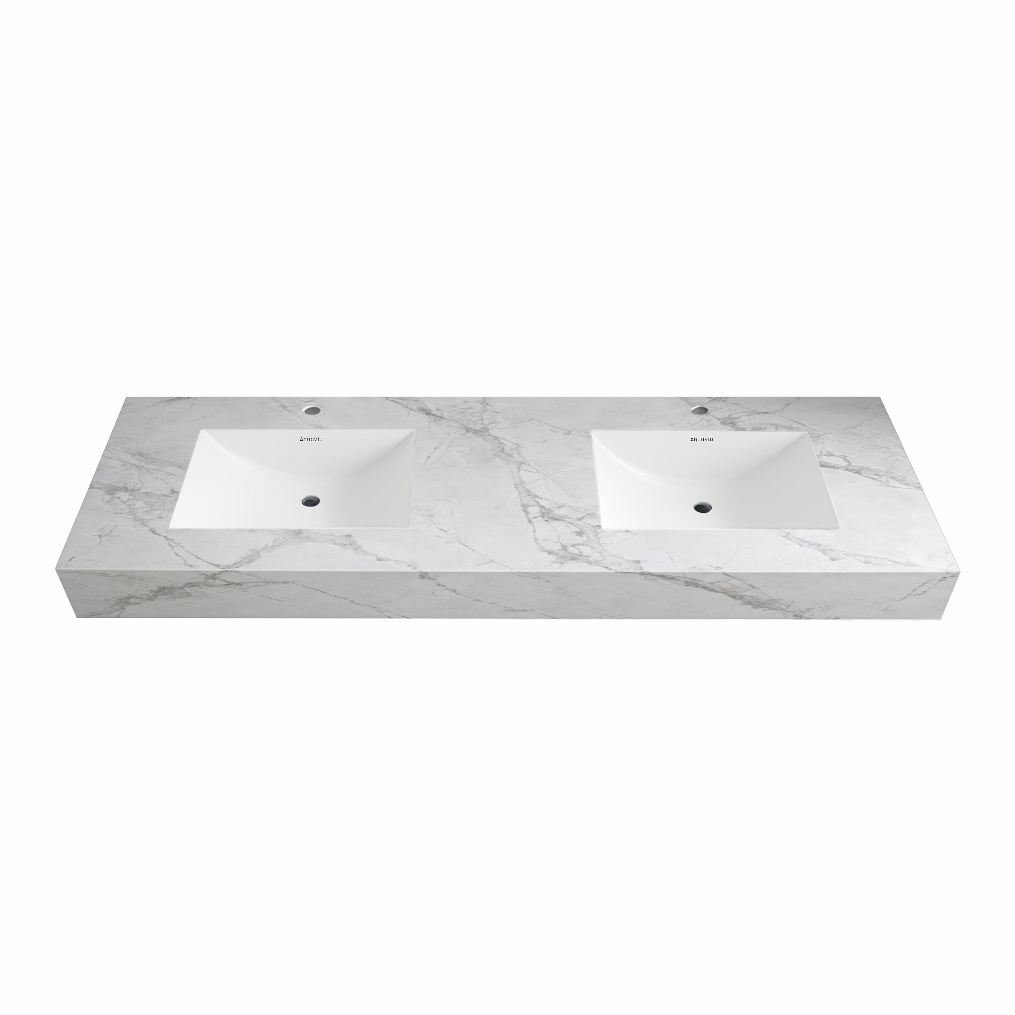 32"-71" Seamless Sintered Stone Vanity Top with Integrated Basin – Ice Grey