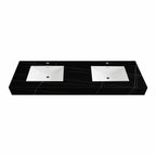 32"-71" Seamless Sintered Stone Vanity Top with Integrated Basin – Black Marquina Gold Veins
