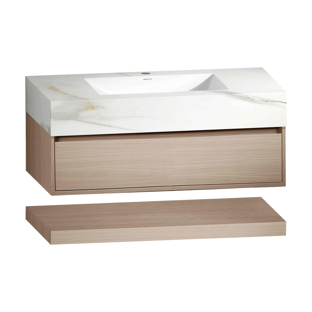 32", 36", 40" Sintered Stone Top with Hotel-Style Floating Bathroom Vanity