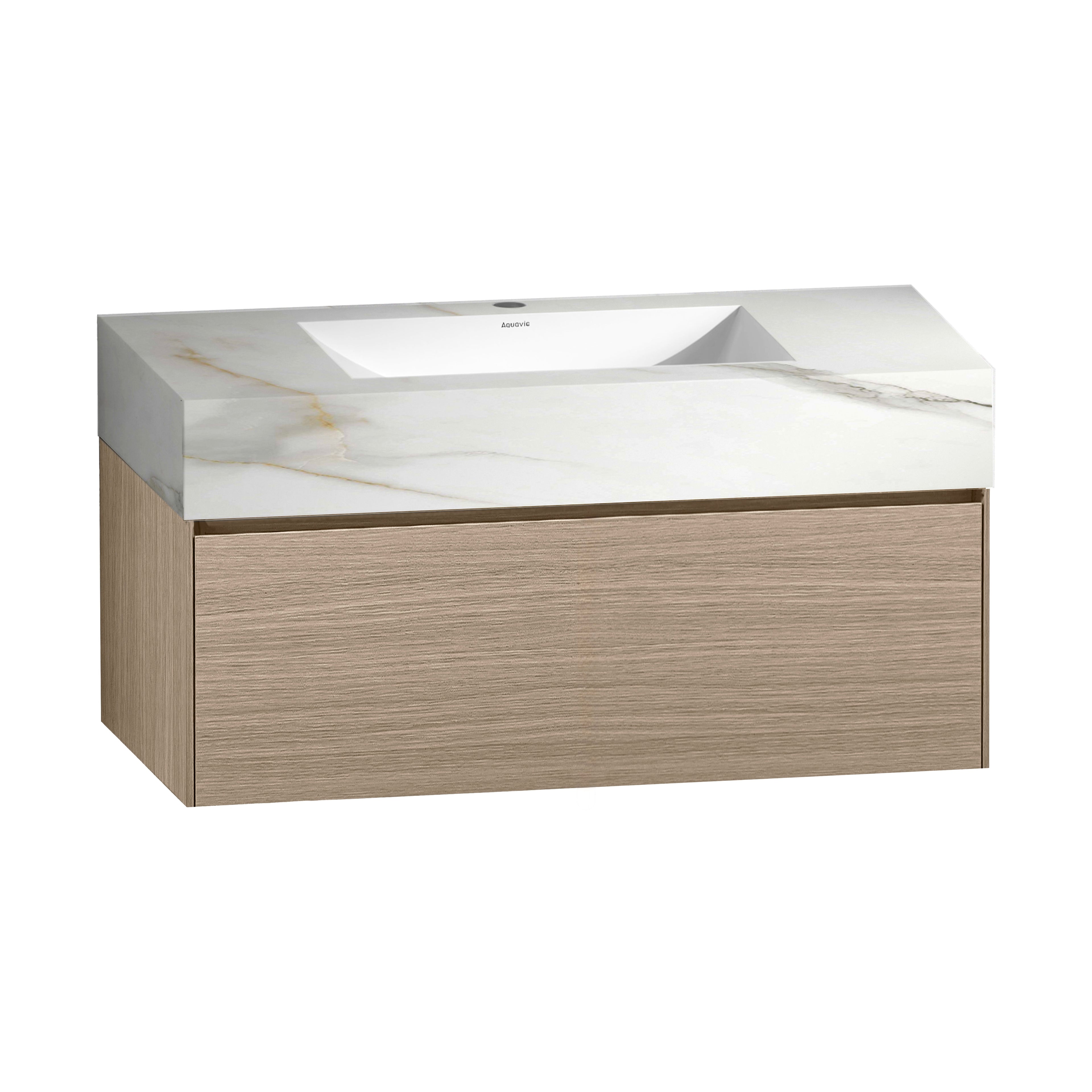 48'' Sintered Stone Top with Double Drawer Floating Bathroom Vanity