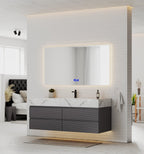 Dark Grey 60” Modern Floating Bathroom Vanity – Single Basin - VanityIce Grey NeoNova Decor
