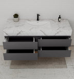 Dark Grey 60” Modern Floating Bathroom Vanity – Single Basin - VanityIce Grey NeoNova Decor
