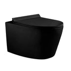 Dual - flush Matte black wall toilet with black control plate PARETO - toilet NeoNova Decor