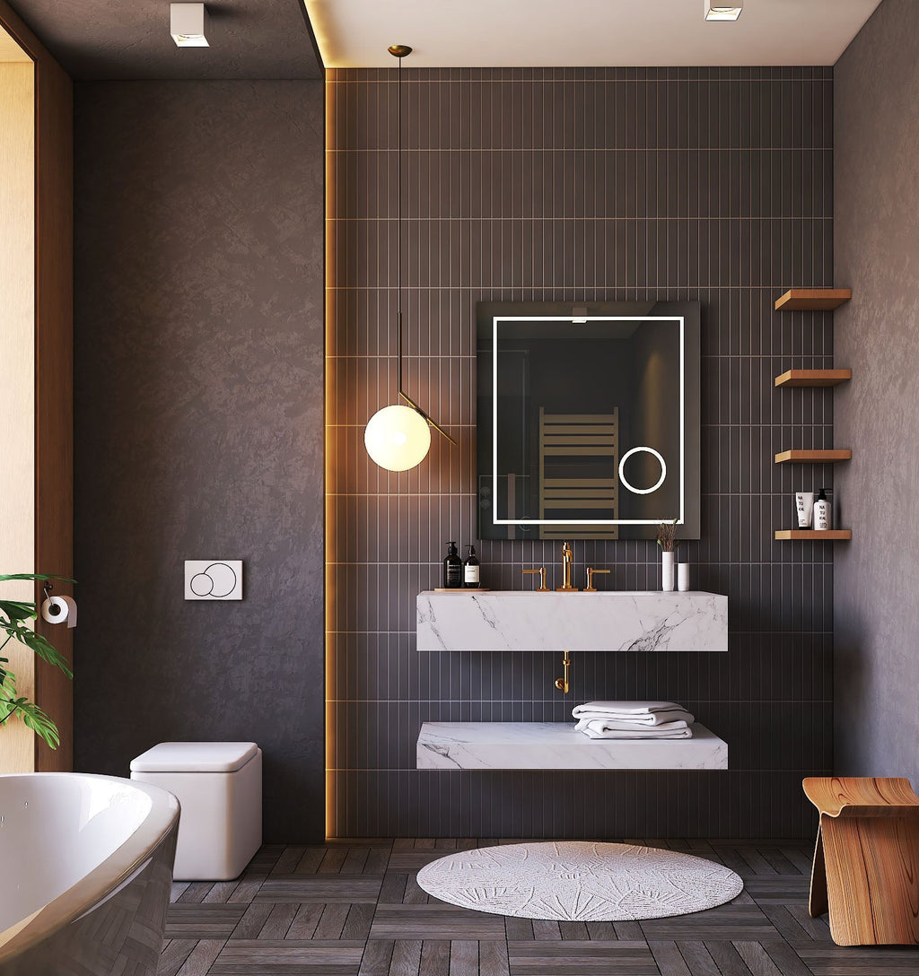 Minimalist Hotel Style Floating Vanity with Integrated Engineered Stone Basin – 32" / 36" / 40" - Vanity32 Inch NeoNova Decor