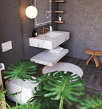 Minimalist Hotel Style Floating Vanity with Integrated Engineered Stone Basin – 32" / 36" / 40" - Vanity32 Inch NeoNova Decor