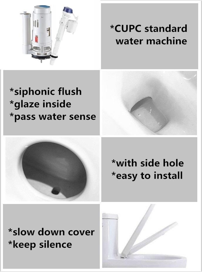 One - piece, elongated, siphonic dual - flush toilet in Grey Blue - toilet NeoNova Decor