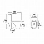 One - piece, elongated, siphonic dual - flush toilet in Grey Blue - toilet NeoNova Decor