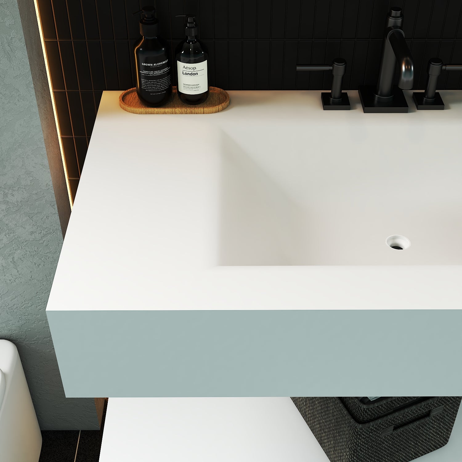 Pure White Minimalist Hotel Style Floating Vanity with Integrated Engineered Stone Basin – 32" / 36" / 40" (Copy) - Vanity32 Inch NeoNova Decor