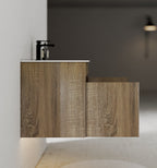 Slim 18" Deep Floating Bathroom Vanity with Integrated Ceramic Sink – 24"/28"/30"/32" - Vanity24" NeoNova Decor