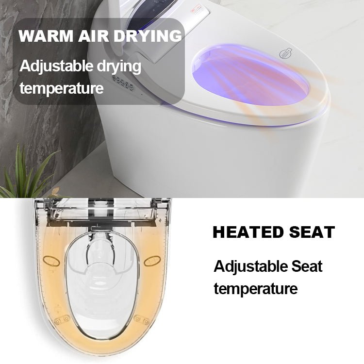 Smart Bidet Toilet with Auto Flush, Heated Seat, Dryer & Night Light – CUPC Certified - Smart Toilet NeoNova Decor