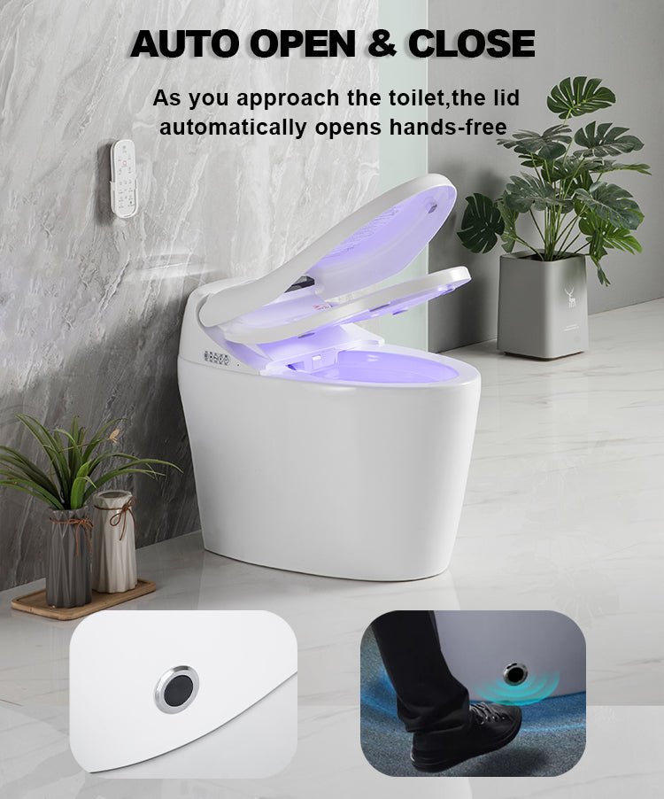 Smart Bidet Toilet with Auto Flush, Heated Seat, Dryer & Night Light – CUPC Certified - Smart Toilet NeoNova Decor