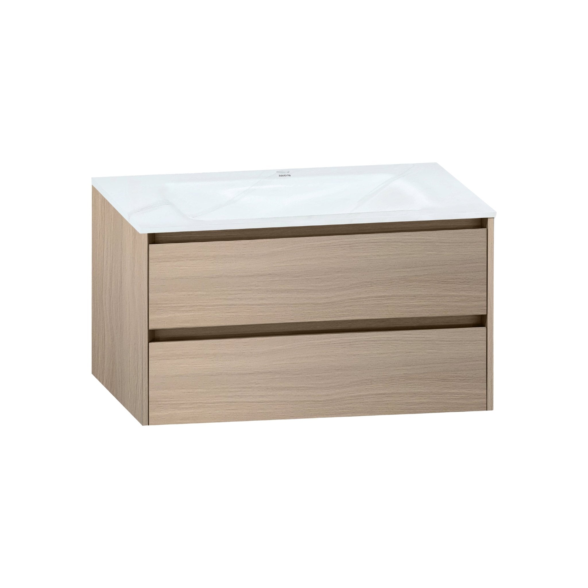 Thermoformed Sintered Stone Top with Elegant Floating Bathroom Vanity - VanityAGHTQ NeoNova Decor