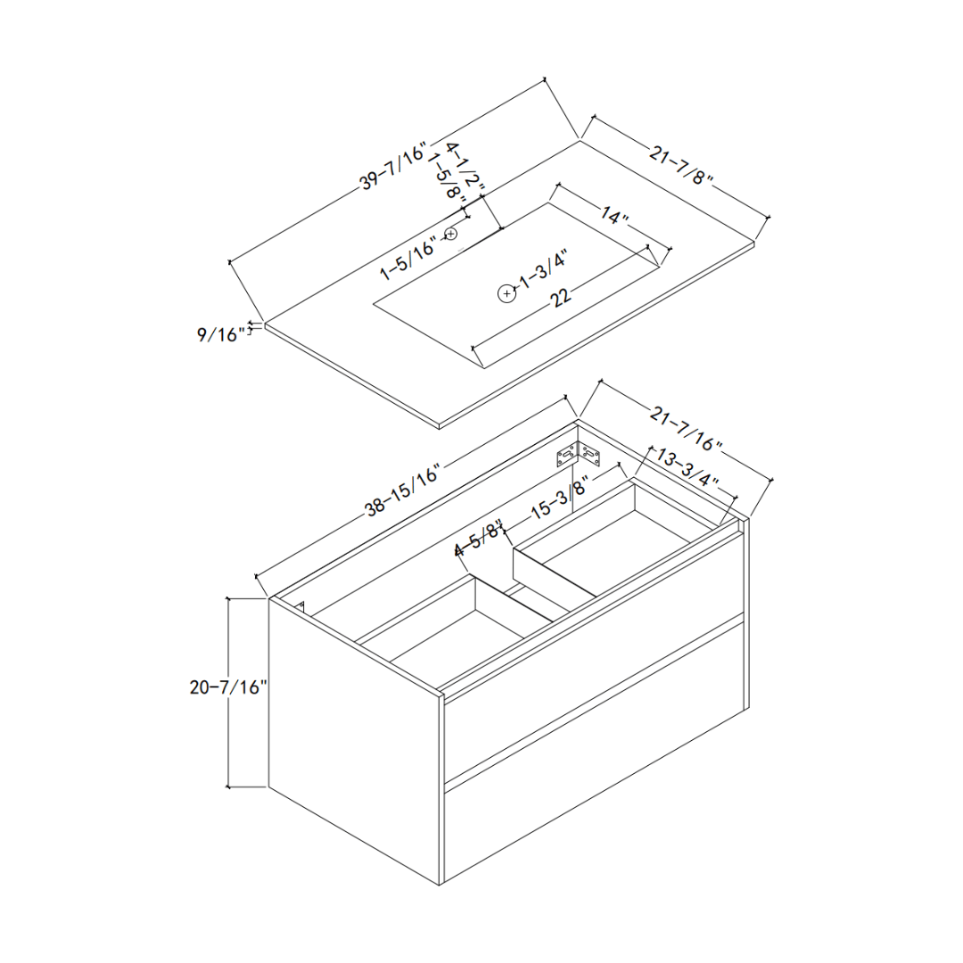 Thermoformed Sintered Stone Top with Elegant Floating Bathroom Vanity - VanityHHT NeoNova Decor