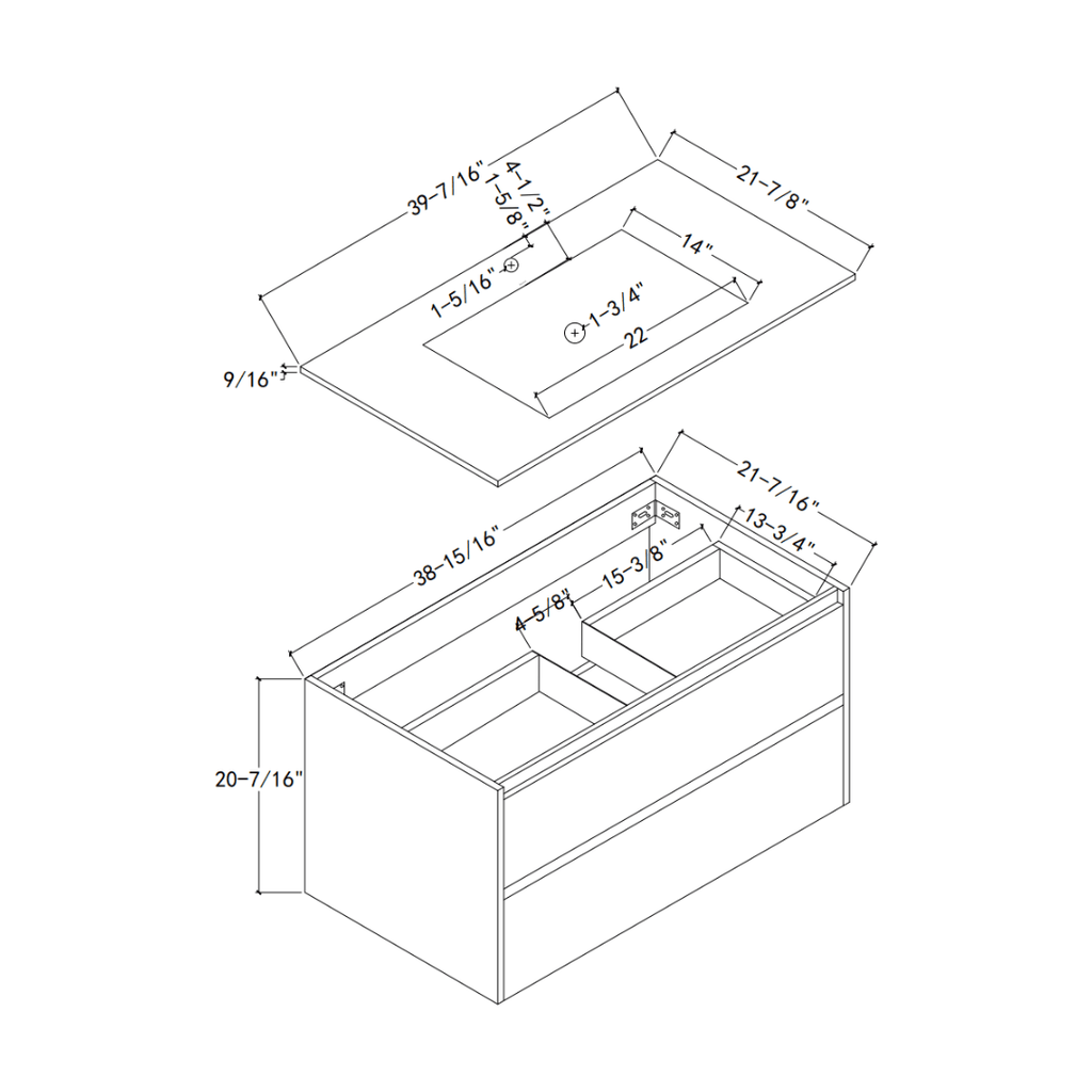 Thermoformed Sintered Stone Top with Elegant Floating Bathroom Vanity - VanityWhite（BS） NeoNova Decor