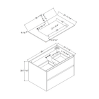 Thermoformed Sintered Stone Top with Elegant Floating Bathroom Vanity - VanityXTX NeoNova Decor