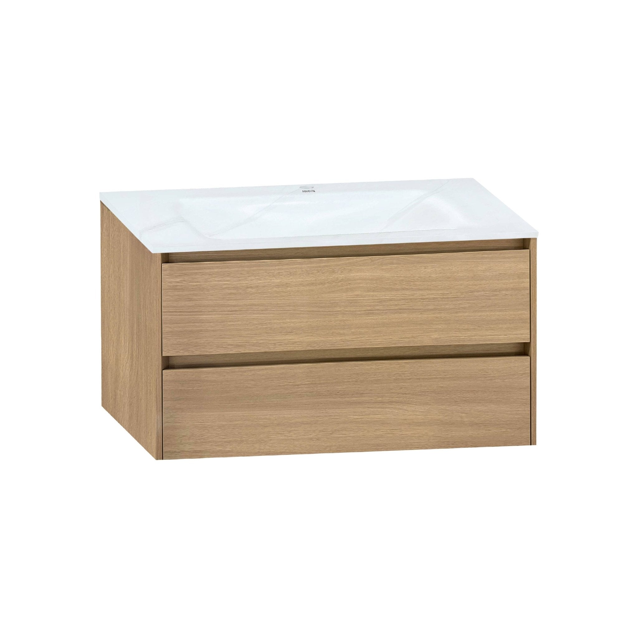 Thermoformed Sintered Stone Top with Elegant Floating Bathroom Vanity - VanityZMR NeoNova Decor