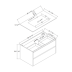 Thermoformed Sintered Stone Top with Elegant Floating Bathroom Vanity - VanityZMR NeoNova Decor