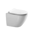 Wall - Mounted Rimless Toilet with Soft Close UF Seat Cover, Dual - Flush Mechanism, and Glossy White Finish - toilet NeoNova Decor