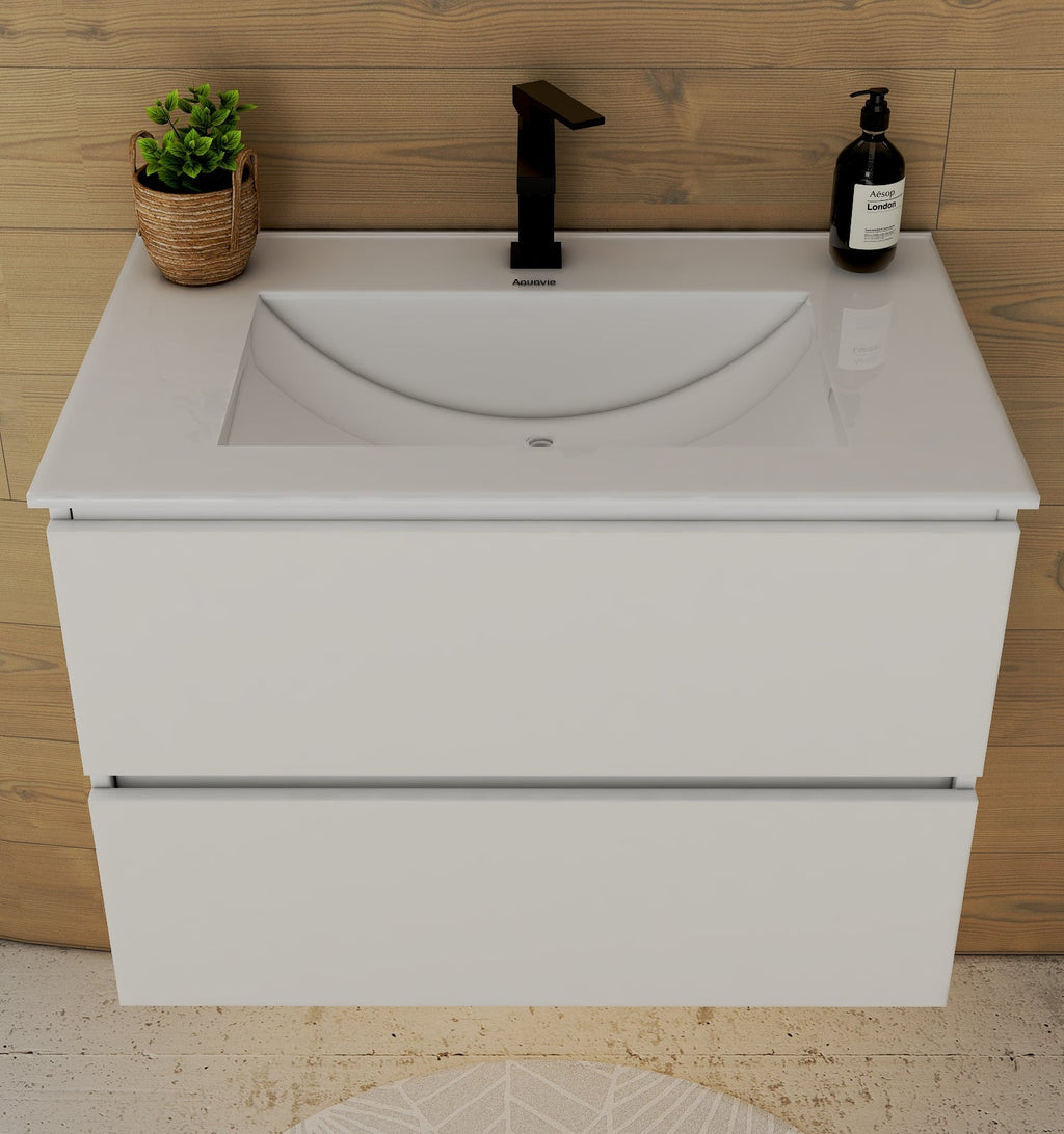 White Bathroom Vanity with Ceramic Sink – 24"/28" - Vanity24" NeoNova Decor