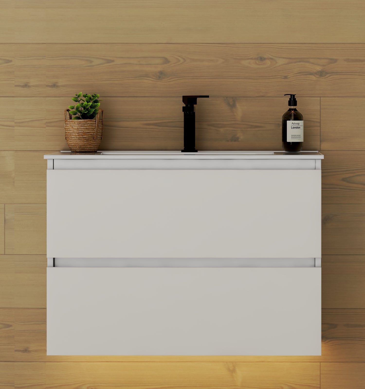 White Bathroom Vanity with Ceramic Sink – 24"/28" - Vanity24" NeoNova Decor