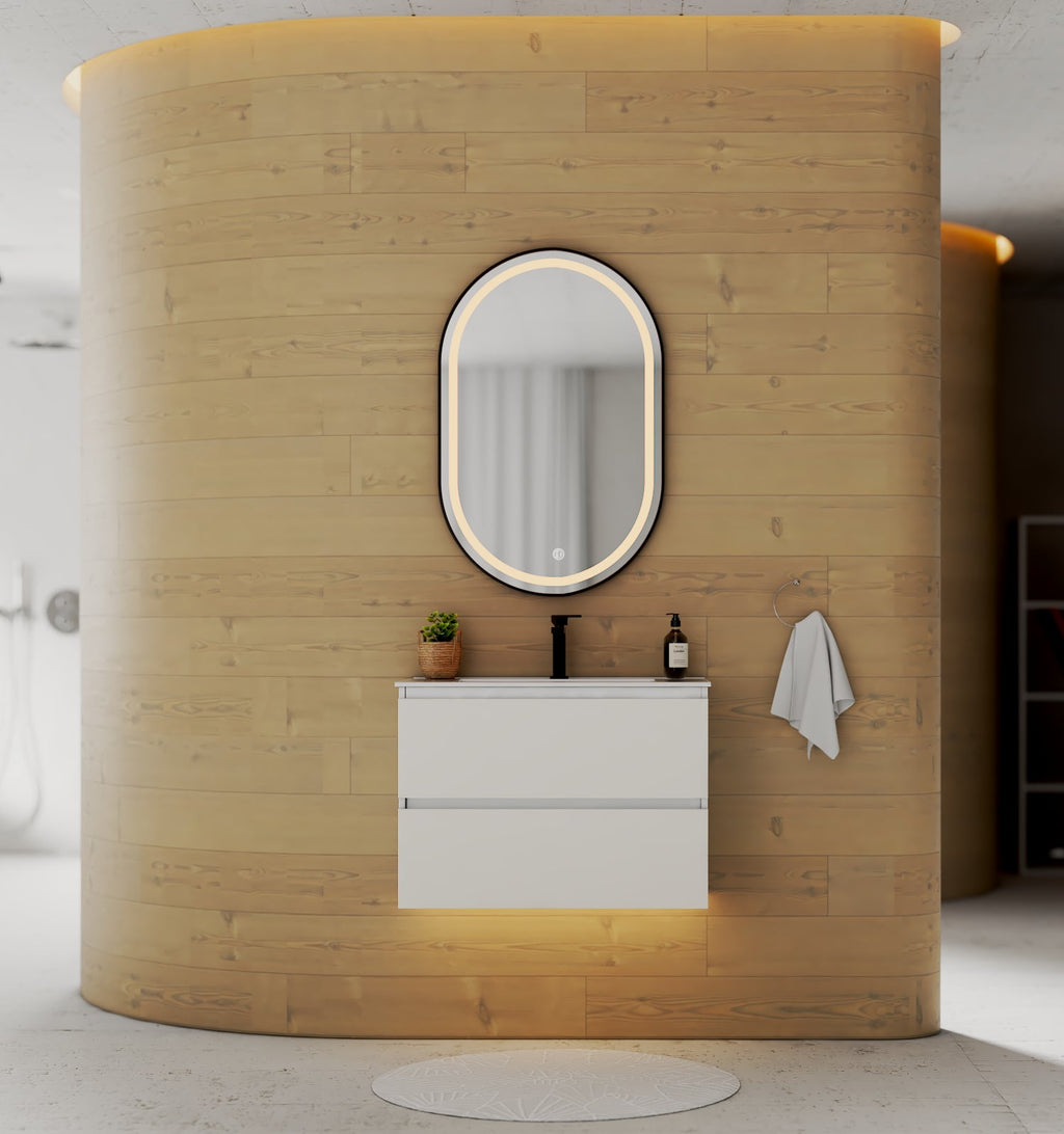 White Bathroom Vanity with Ceramic Sink – 24"/28" - Vanity24" NeoNova Decor