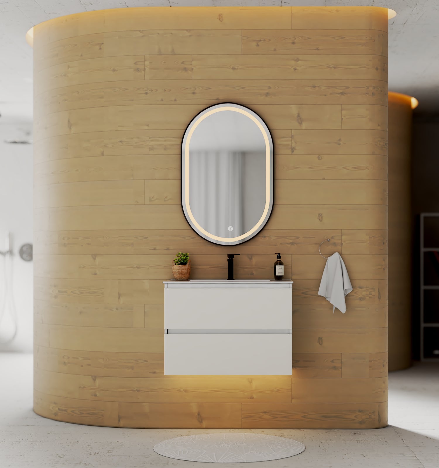 White Bathroom Vanity with Ceramic Sink – 24"/28" - Vanity24" NeoNova Decor