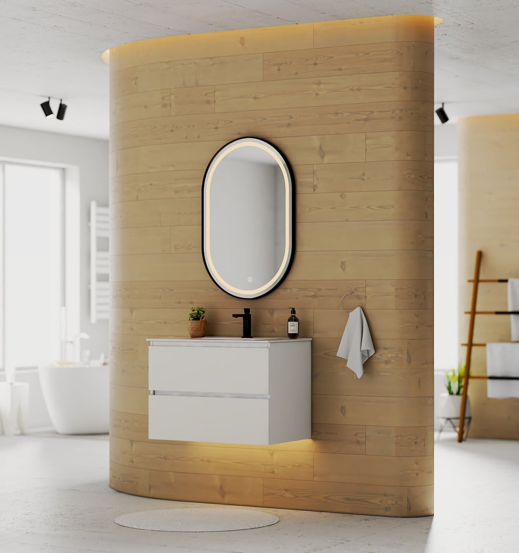 White Bathroom Vanity with Ceramic Sink – 24"/28" - Vanity24" NeoNova Decor