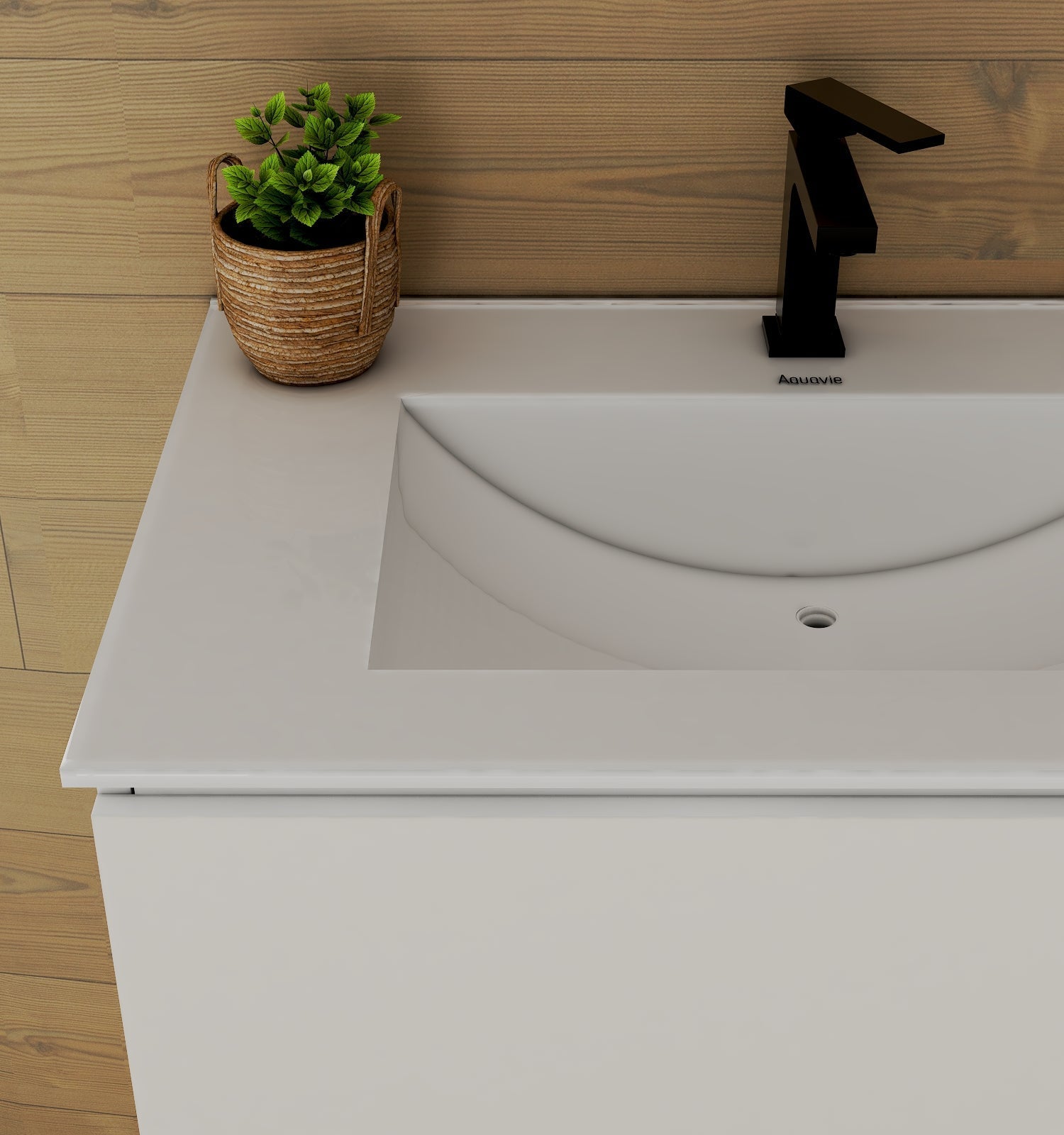 White Bathroom Vanity with Ceramic Sink – 24"/28" - Vanity28" NeoNova Decor