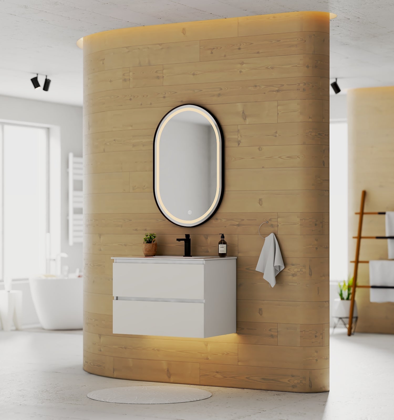 White Bathroom Vanity with Ceramic Sink – 24"/28" - Vanity28" NeoNova Decor