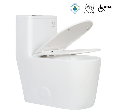 White Dual - Flush Siphonic One - Piece Soft Close Seat - toilet NeoNova Decor