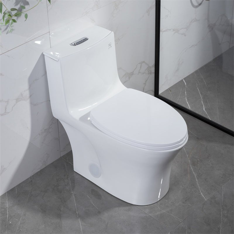 White Dual - Flush Siphonic One - Piece Toilet 0382Z - ADA - toilet NeoNova Decor