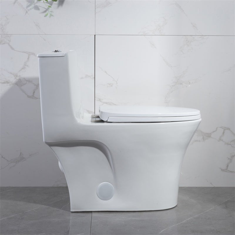 White Dual - Flush Siphonic One - Piece Toilet 0382Z - ADA - toilet NeoNova Decor